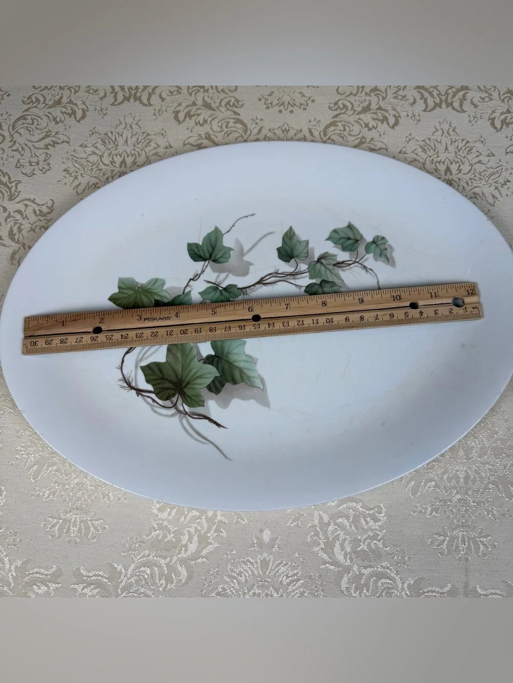 Vintage Oneida Deluxe White Ivy Melamine Serving Platter